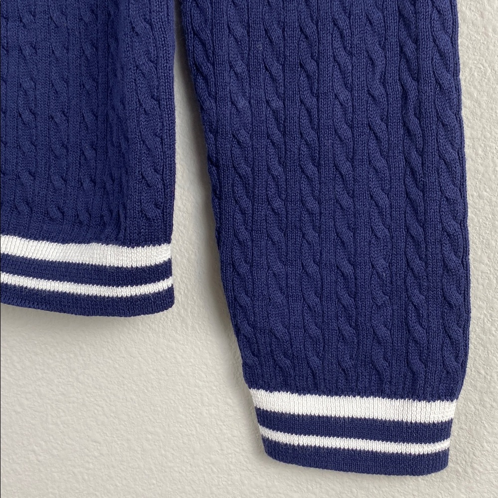 Bossini Ladies Cable Knit Varsity Striped Long Sleeve Button Front Cardigan - Picture 11 of 13